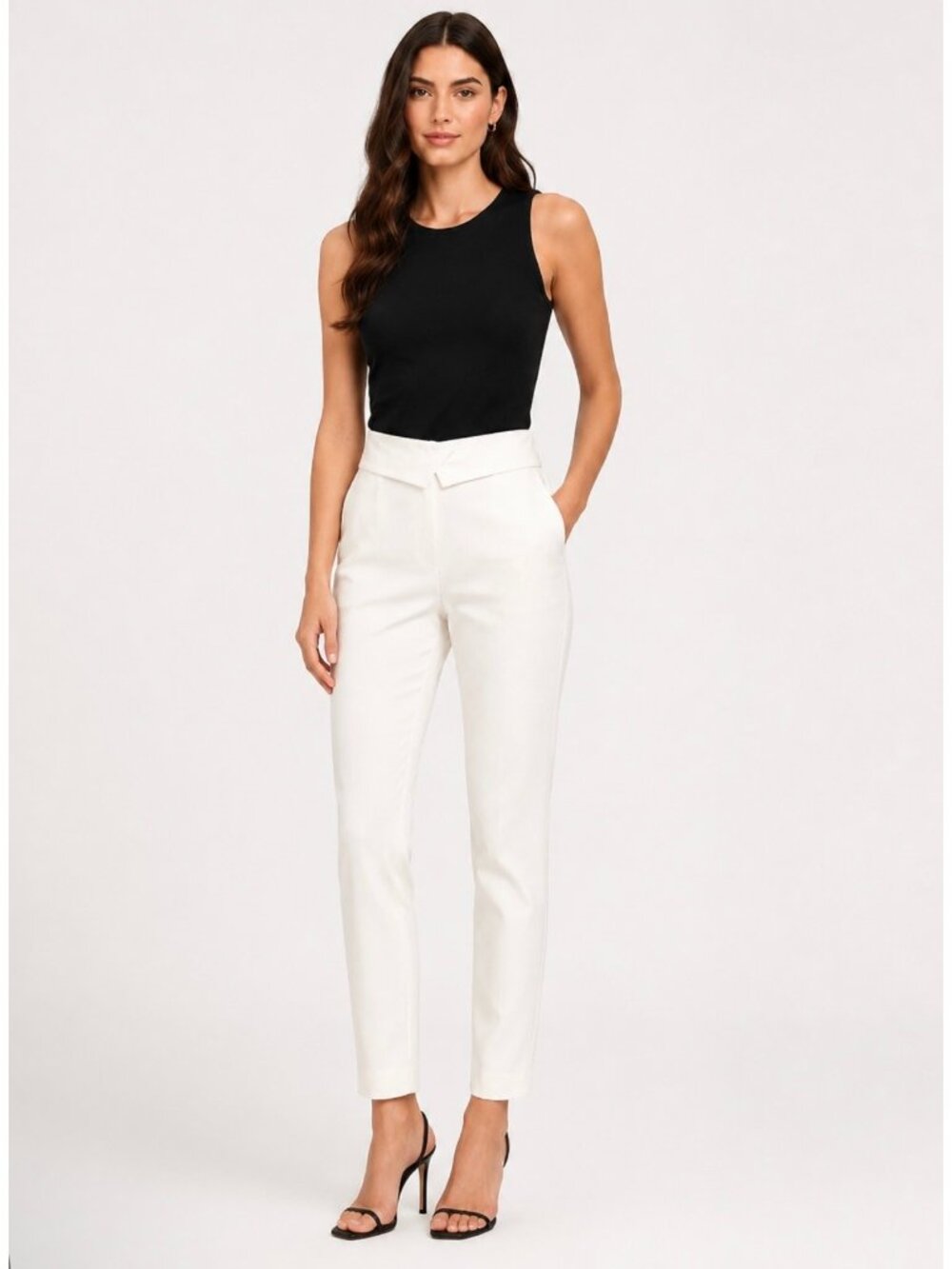 Veronica Beard Off White Crossover Waistband Pant Size 6
